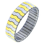 Watch Strap Style Stretch Gold Silver Stainless Steel Bracelet Men