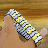 Watch Strap Style Stretch Gold Silver Stainless Steel Bracelet Men