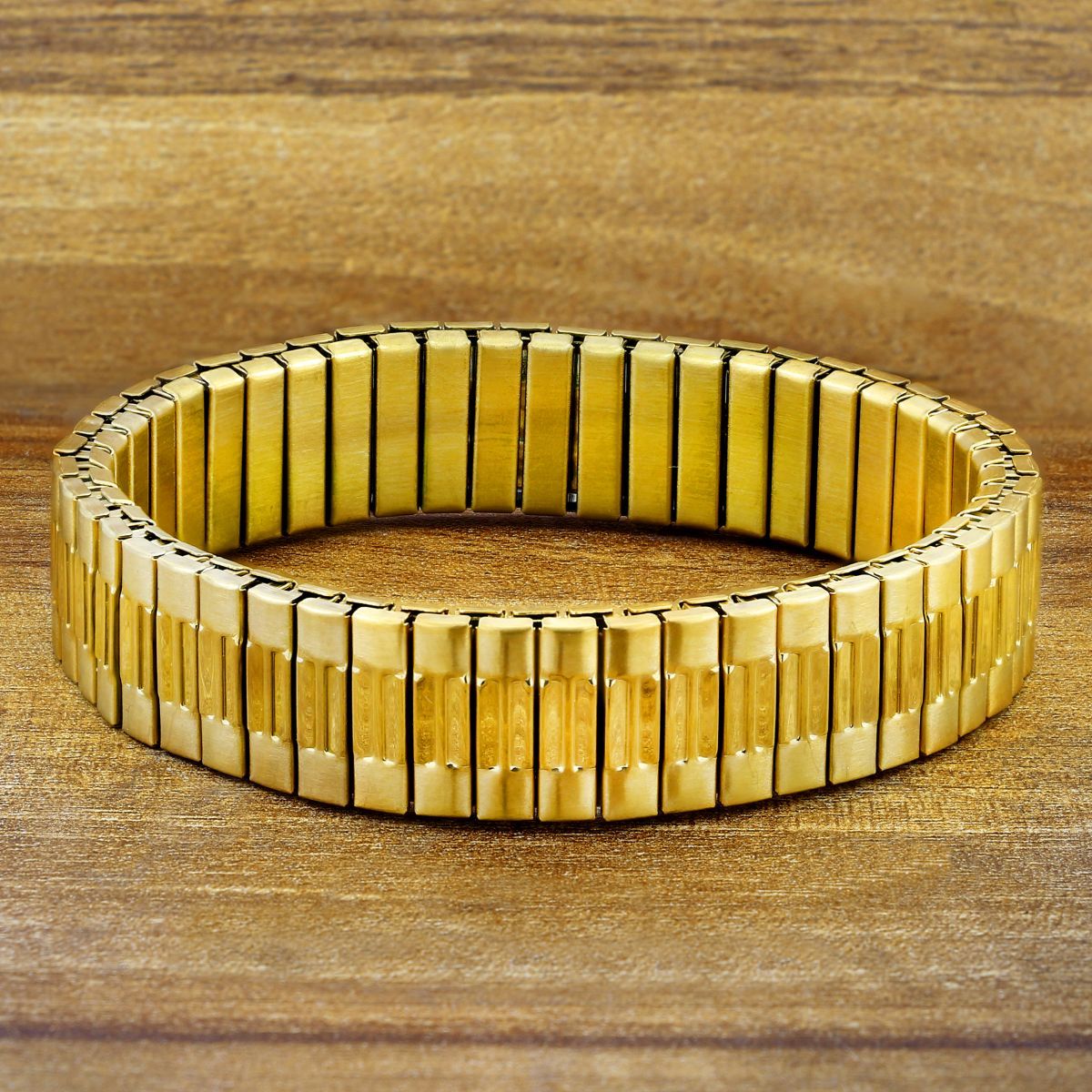 Watch Strap Stretch 18K Gold 316L Stainless Steel Bracelet For Men