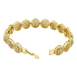 Flower Floral Dainty Stylish 18K Gold Tennis Bracelet For Women