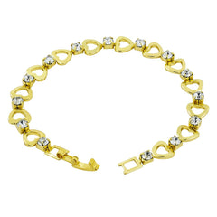 Delicate 18K Gold Cubic Zirconia American Diamond Bracelet For Women