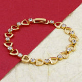 Delicate 18K Gold Cubic Zirconia American Diamond Bracelet For Women