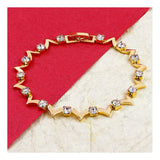 Delicate 18K Gold Cubic Zirconia American Diamond Bracelet For Women