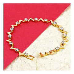 Delicate 18K Gold Cubic Zirconia American Diamond Bracelet For Women
