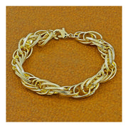 Multi Inter Links Rope Korean 18K Gold Plated Chain Bracelet For Men