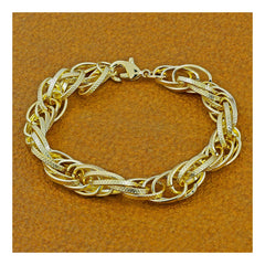 Multi Inter Links Rope Korean 18K Gold Plated Chain Bracelet For Men