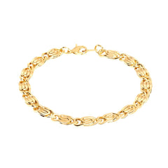Stainless Steel With Plain Links Chain Bracelet For Men Gold