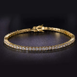 18K Gold Baguette Cubic Zirconia American Diamond Tennis Bracelet