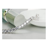 Classic Cubic Zirconia American Diamond Silver Tennis Bracelet Women