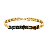 Floral Daily Delicate Black 18K Gold Plated Bracelet For Women