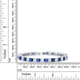 Princess Cut Cubic Zirconia Blue Sapphire Tennis Bracelet For Women