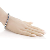 Princess Cut Cubic Zirconia Blue Sapphire Tennis Bracelet For Women
