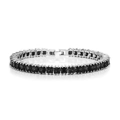 Classic Princess Cubic Zirconia Black Spinel Tennis Bracelet For Women