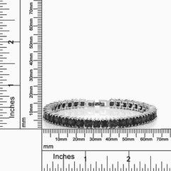 Classic Princess Cubic Zirconia Black Spinel Tennis Bracelet For Women