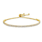 Gold Cubic Zirconia American Diamond Slider Tennis Bracelet Women