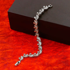 Swan Silver Cubic Zirconia American Diamond Tennis Bracelet Women