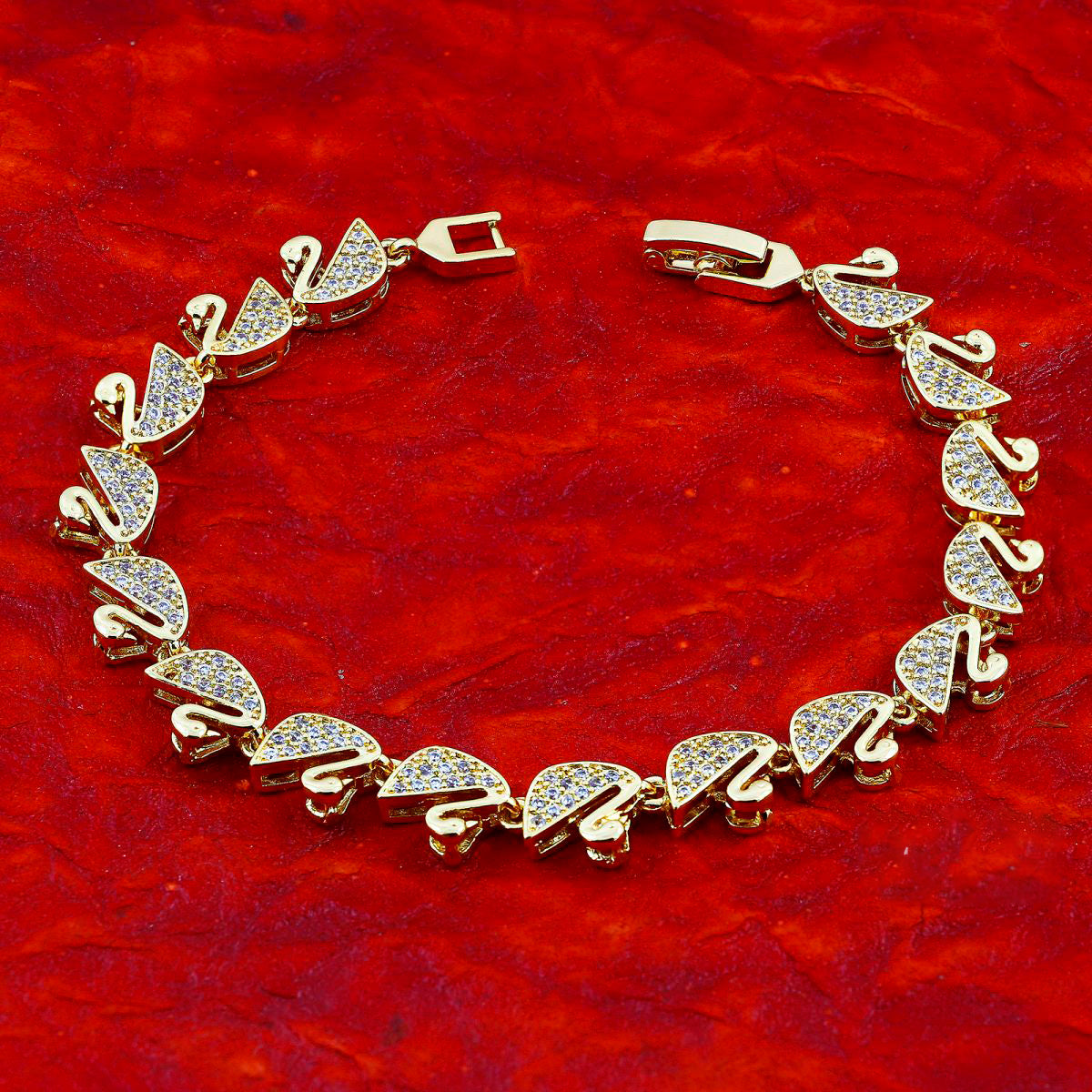 Swan Silver Cubic Zirconia American Diamond Tennis Bracelet Women