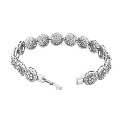 Flower Silver Cubic Zirconia American Diamond Tennis Bracelet Women