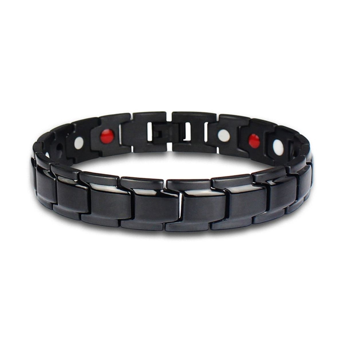 Black Stainless Steel Magnet Health Care Therapy Bio Energy Bracelet