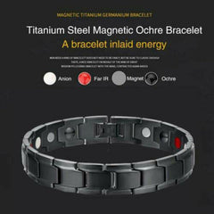 Black Stainless Steel Magnet Health Care Therapy Bio Energy Bracelet