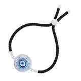 Black Silver Thread Turkish Evil Eye Bracelet For Women