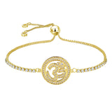 Gold Slider Aum Om Bracelet For Women