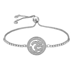 Silver Slider Aum Om Bracelet For Women
