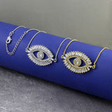 Turkish Evil Eye Cubic Zirconia Diamond Necklace Pendant Chain Women