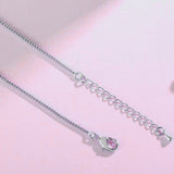 Copper Cubic Zirconia Silver Infinity Charm Necklace Pendant Chain for Women