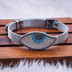 Silver Watch Belt Turkish Evil Eye Bracelet For Women