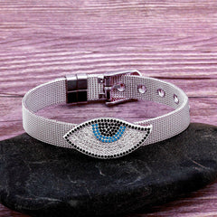 Silver Watch Belt Turkish Evil Eye Bracelet For Women
