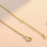 Leaf Petal Floral Gold American Diamond Necklace Pendant Chain Women