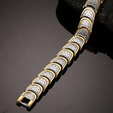 Gold Silver Stainless Steel Magnet Health Care Therapy Energy Bracelet