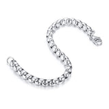 Popcorn Silver 316L Stainless Steel Lobster Clasp Chain for Men