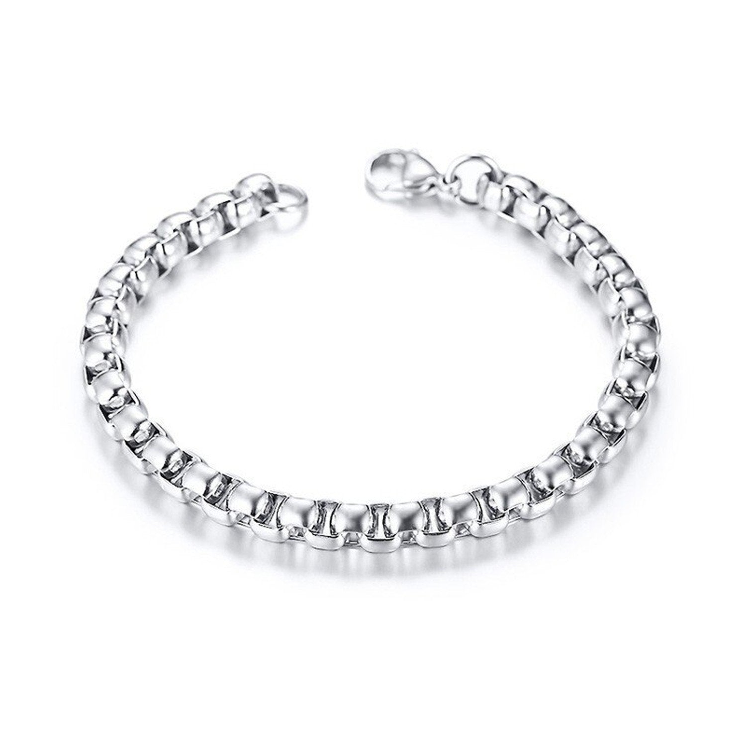 Netaya Jewels Silver Solid Steel Bracelet Size 75  8 Inch Packaging  Type Packet