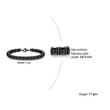 Popcorn Black 316L Stainless Steel Lobster Clasp Chain for Men