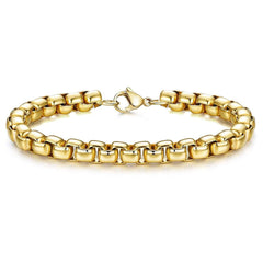 Popcorn Gold 316L Stainless Steel Lobster Clasp Bracelet For Men