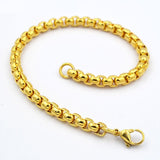 Popcorn Gold 316L Stainless Steel Lobster Clasp Chain for Men