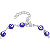 Turkish Blue Evil Eye Lucky Silver Bracelet For Women