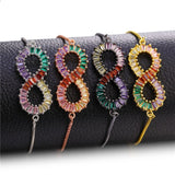 Infinity Love Colorful Rainbow Cubic Zircon American Diamond Bracelet