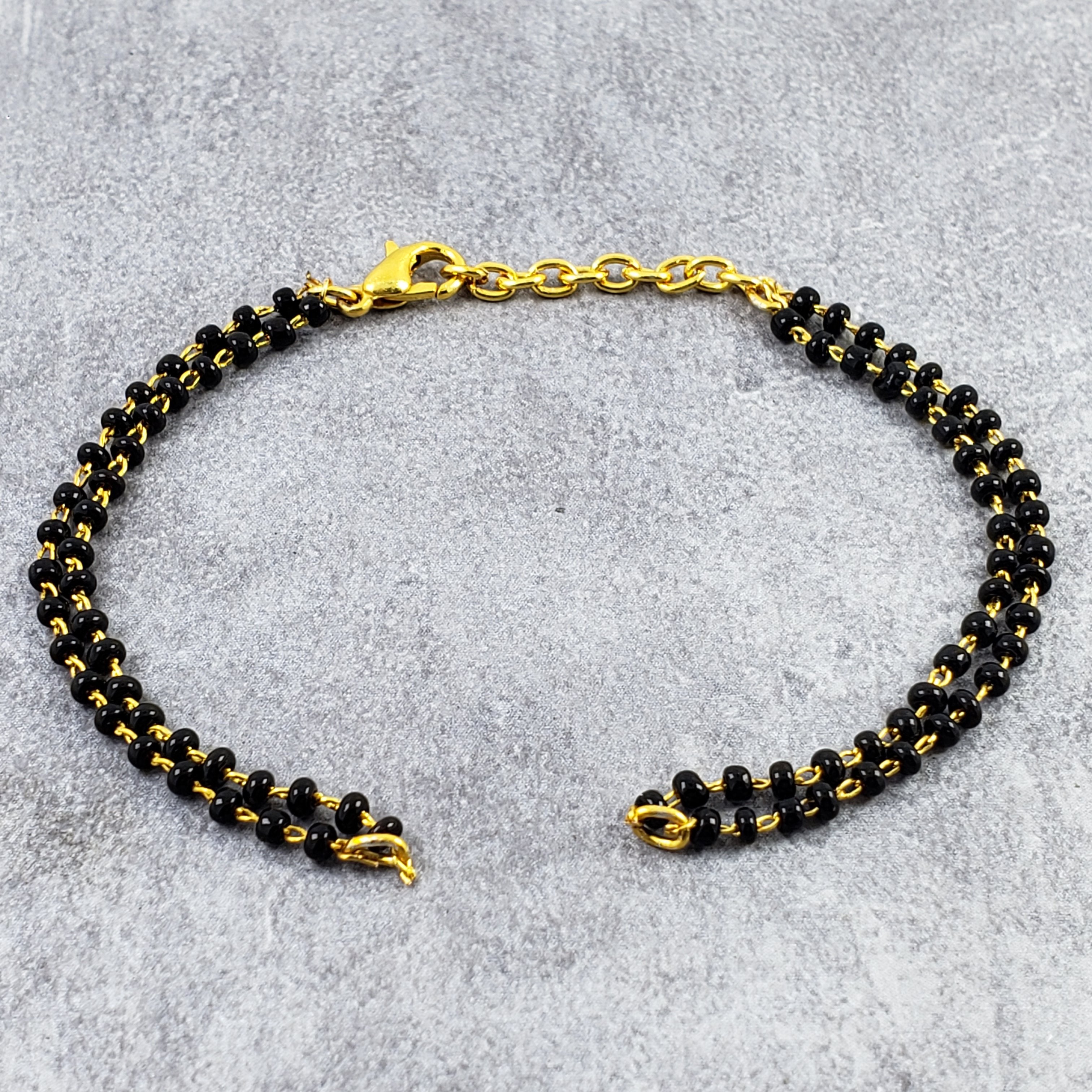 Handmade Metal Silver Black Beads with evil eye chain bracelet For women  |Girls |Nazariya |Pack of 1|Nazarbattu