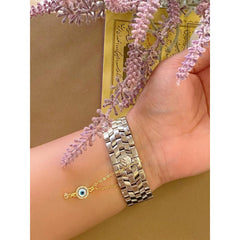 Copper Evil Eye Cubic Zirconia Drop Gold Watch Charm For Women