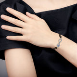 Evil Eye Nazariya Infinity Zircon American Diamond Charm Haath Hand Mangalsutra Bracelet For Women