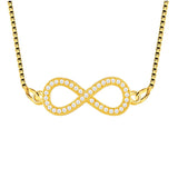 Infinity American Diamond Gold Necklace Pendant Chain