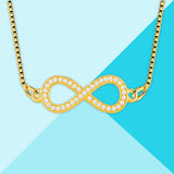 Infinity American Diamond Gold Necklace Pendant Chain