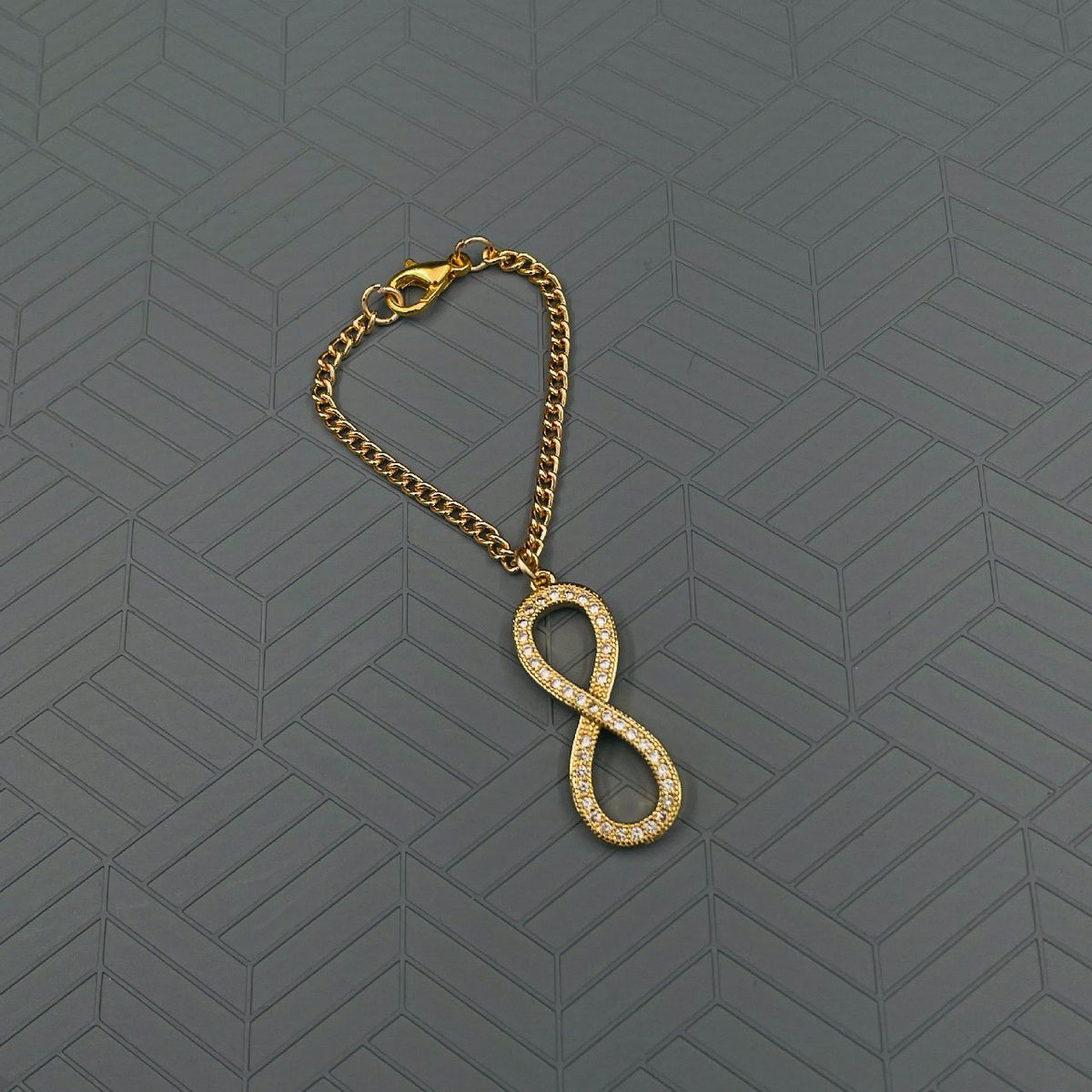 Infinity Copper Gold CZ Link Chain Watch Charm Chain
