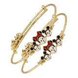 Mickey Mouse Gold Red Closed Bangle Kada For Kids