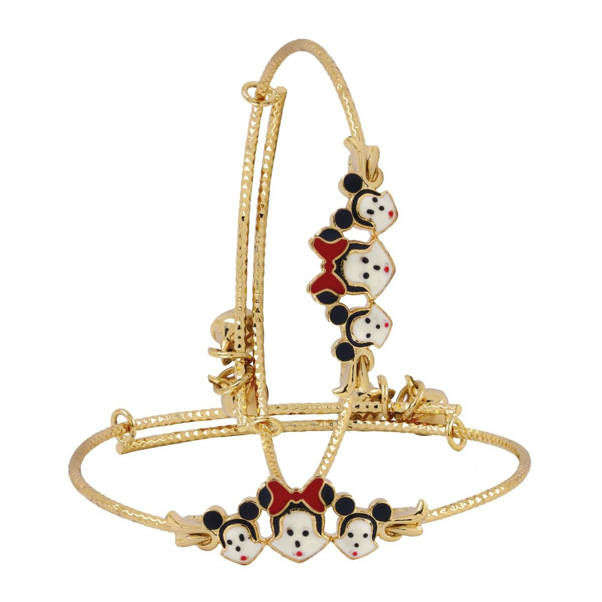 Mickey Mouse Gold Red Closed Bangle Kada For Kids