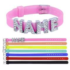 Personalised Name Alphabet Initial Letter Rhinestone Silicon Watch Belt Bracelet Women
