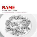 Personalised Name Alphabet Initial Letter Rhinestone Silicon Watch Belt Bracelet Women